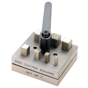 Steel Square Disc Cutter <b>Set</b> with 7 <b>Punches</b> with Lever Handle Tool for Cutting Accurate Squares Using a Soft Metal Sheet - Product Image 2
