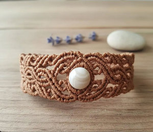Handmade Macrame <b>Bracelet</b> White Stone <b>Adjustable</b> Boho Bohemian Jewelry Natural Gemstone <b>Bracelet</b> for Women - Product Image 1