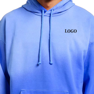 Sweat à capuche pour homme de haute qualité, couleur unie, vintage, lourd, surdimensionné, style streetwear décontracté, en coton French Terry, sans cordon - Product Image 3