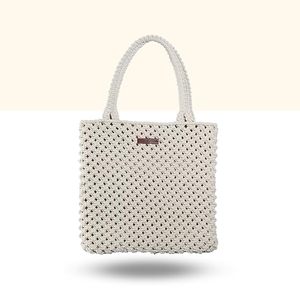 Bolso de hombro de macramé grande hecho a mano para mujer, estético, de lona, para compras, lindo, para uso diario - Product Image 3