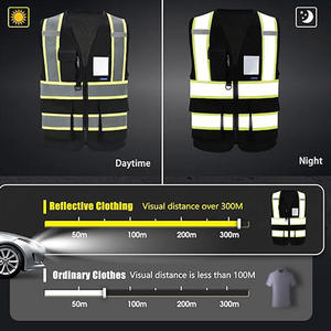 Chaleco de Seguridad Protector para Exteriores, con Cinta Reflectante, Bolsillo y Cremallera, el Mejor Chaleco de Seguridad para el Trabajo - Product Image 4