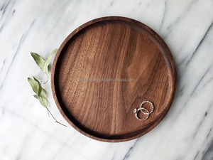 Assiettes de service en bois de style américain, faites à la main, motif dessin animé, non toxiques, marron, pour desserts et apéritifs, vente en gros - Product Image 3