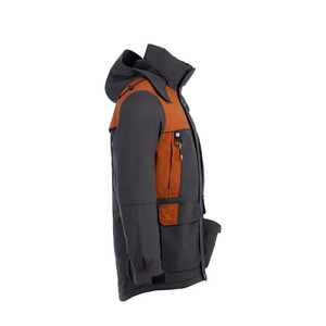 Men's Winter <b>Waterproof</b> Hooded Hard Shell Jacket Color Blocked Long Zip Fly With Pockets Regular Fit Outdoor Use - Product Image 2