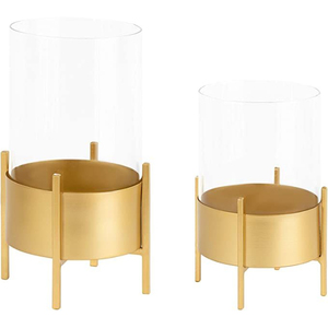 <b>Brass</b> Hurricane Candleholder With Glass Shade Heat Resistant Home Decoration <b>Lantern</b> Hurricane Candle Holder On Sale - Product Image 5
