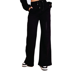 2026 Wholesale Women's Beige <b>Cropped</b> <b>Zip</b>-<b>Up</b> Tracksuit Set Full Sleeve Solid Color Knitted Casual Sweatshirt Pants Winter Wear - Product Image 4