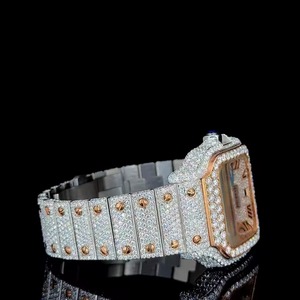 Luxury Moissanite Mechanical Watch Square Dial Stainless Steel Band Water Resistant Analog <b>Wristwatch</b> for <b>Men</b> - Product Image 3
