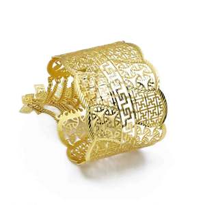 Venta al por mayor de brazaletes Kada chapados en oro de 14K, 18K, 24K con diseño de filigrana, brazaletes de latón, brazaletes Kada de diseño tradicional, brazaletes de moda. - Product Image 2