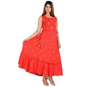 AARTI FASHION Salwar Kameez Décontracté Respirant à Taille Élastique, Silhouette Trapèze, Tissu Tissé à Nouer pour Tous les Jours - Product Image 2