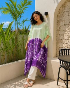 High Quality Designer Rayon Solid Daily Casual <b>Kaftan</b> for Women Sweetheart Neck 3/4 Sleeve <b>Summer</b> Regular Fit Washable - Product Image 3