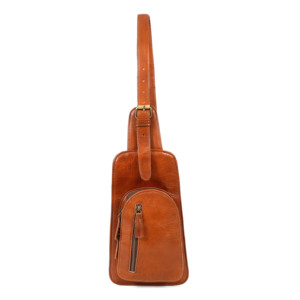 <b>Brown</b> Genuine Leather Sling Bag – Handmade Crossbody <b>Backpack</b> for Casual Daily Use - Product Image 2