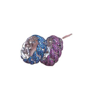 Bandas DE BODA personalizables multicolor Hip Hop VVS Moissanite Diamonds Gargantilla exclusiva de eslabones de punta para hombres y mujeres - Product Image 1