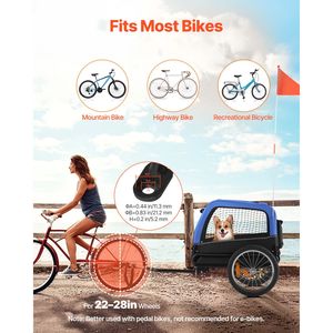 Rimorchio per Bicicletta per Cani di Piccola e Media Taglia fino a 30 kg, Telaio Pieghevole Facile, Sgancio Rapido - Product Image 2