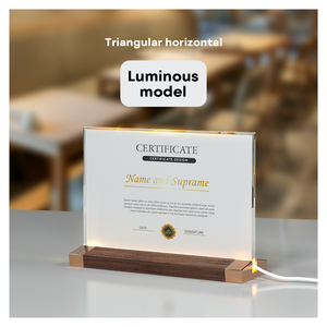 Custom A4 A5 A6 Illuminated Acrylic Display <strong>Sign</strong> T-Shape Acrylic With Wooden Base Illuminated <strong>Sign</strong> for Shop Business - Product Image 2