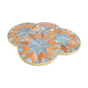 Wooden MDF Resin Tea & Coffee Coaster Set | Handmade Eco-Friendly Oven Safe Decorative <b>Table</b> <b>Protector</b> for Party Use | OEM ODM - Product Image 4