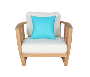 Sillón de Salón al aire libre de madera de acacia moderno de Venta caliente | Cojín azul; Ideal para hoteles y villas | Proveedor de Vietnam - Product Image 2