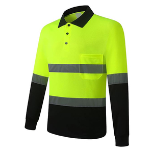Chemises polo de sécurité en polyester respirant, personnalisées, jaunes haute visibilité, imperméables, anti-feu, à manches longues, uniformes de travail - Product Image 5