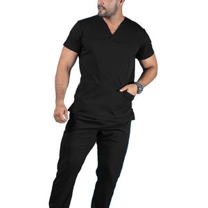 Uniformes Médicos Antiarrugas con Logotipo Personalizado, Trajes de Enfermería de Color Sólido Elásticos para Hombre, Uniformes de Hospital de Alta Calidad, Transpirables para Doctor - Product Image 4