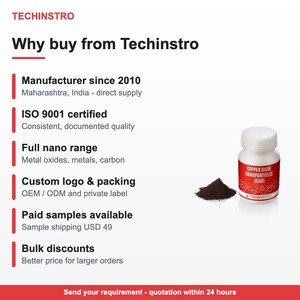 Nanoparticules d'oxyde de cuivre de qualité industrielle, nanopoudre de CuO 99,9 % <50 nm pour applications d'électrodes de batterie - Product Image 5