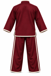 Uniforme de Kung Fu unisexe marron en polyester haute densité, tissage soyeux, arts martiaux traditionnels, bords noués à la grenouille, fourniture B2B - Product Image 2