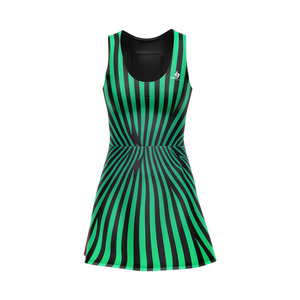 Custom Women's Sleeveless Striped Tennis Dress Quick Dry Fitted Athletic Apparel All Seasons Polyester Made Girls' Tennis <b>Skirts</b> - Product Image 1