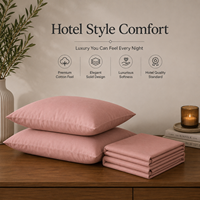 Juego de Sábanas de Algodón Puro de 300 Hilos, Color Peach Mist, para una Decoración de Dormitorio de Lujo, Ropa de Cama Elegante para Hotel y Comodidad Moderna para el Hogar