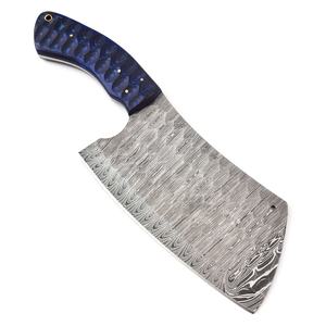 Cuchillo de carnicero de acero de Damasco forjado a mano, de alta resistencia, con mango ergonómico de madera Pakka, ambidiestro, ecológico, de 7 pulgadas. - Product Image 2