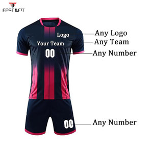 Wholesale Moisture Wicking Lightweight Cotton Blend Soccer Teamwear Jersey Set Short Custom Colors Private Label Logo In-stock - Product Image 2