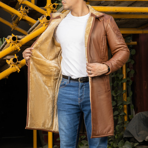 Manteau en fourrure de cuir véritable de luxe pour hommes, vente en gros, fournisseur de marques personnalisées, produits tendance 2026 - Product Image 5