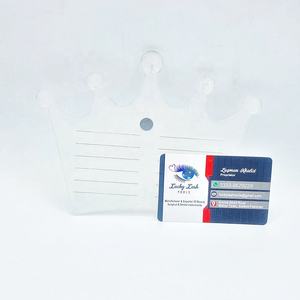 Dernier design 11041 Plateau pour extensions de cils en plastique acrylique transparent irisé en forme de couronne scintillante, tendance et privé - Product Image 4