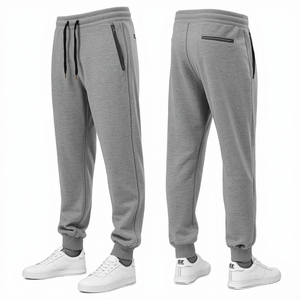Pantalones Jogger Unisex de Felpa Francesa Gris Jaspeado de Alta Calidad, Corte Relajado Premium, Ropa Casual - Product Image 1
