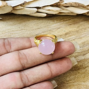 Unique Premium Design Rose Quartz <b>Statement</b> <b>Ring</b> Women’s Brass <b>Ring</b> 18k Gold Plated Boho Dainty <b>Ring</b> Wholesale Handmade <b>Ring</b> - Product Image 6