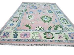 Hot Selling <b>Pink</b> Oushak Handmade Cotton Rug Hand Knotted Non-Slip Large Size Home High Quality Customizable Living Room Prayer - Product Image 5