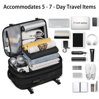 Sac à dos de voyage professionnel unisexe, étanche, antivol, extensible, avec serrure TSA, pompe à air USB, compression sous vide pour ordinateur portable 17 pouces