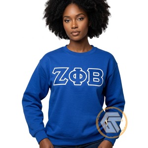 เสื้อสเวตเชิ้ตผ้าฝ้ายคอวีทรงปกติสำหรับผู้หญิง Zeta Phi Beta แบบสั่งทำขายส่ง ปักลายตามสั่ง สีพื้น สำหรับฤดูหนาว - Product Image 4