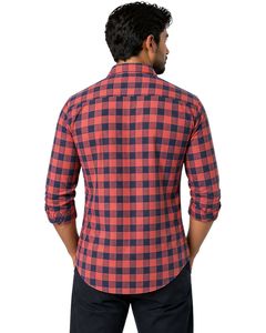 Chemise décontractée à carreaux rouge et noir personnalisée pour homme, coupe ajustée, manches longues, boutonnée, en coton, élégante, de qualité supérieure, vêtement tendance - Product Image 2