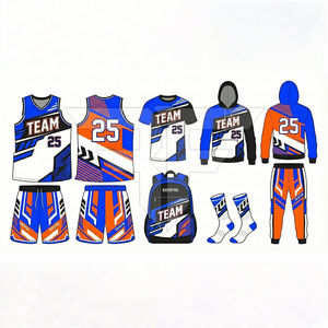 Uniforme de Baloncesto para Hombre al Por Mayor, Uniforme Combinado Unisex de Alta Calidad, Cómodo, Corto, Transpirable, 100% Poliéster - Product Image 1