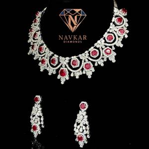 Ensemble de collier et boucles d'oreilles en diamant moissanite de qualité supérieure, bijoux de mariée de luxe avec pierres VVS pour femmes et cadeaux à vendre - Product Image 3
