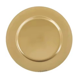 Assiette de présentation contemporaine en laiton – Base élégante pour table de dîner, idéale pour la décoration de mariages, restaurants, hôtels et événements modernes - Product Image 1