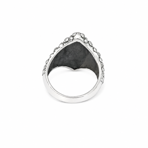 Artisan 925 <b>Silver</b> Marquise Shield <b>Ring</b> Hammered Finish Bubble Texture Band Unique <b>Boho</b> Statement Jewelry Gift - Product Image 5