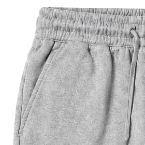 Pantalon de jogging gris brodé avec logo JJ, taille à cordon de serrage, poches latérales et chevilles à revers pour un style décontracté et confortable - Product Image 4