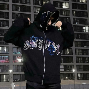 Sudadera con Capucha de Manga Larga para Hombre, Invierno, con Pedrería, 100% Algodón, Tela Suave Premium, Diseño Brillante, Talla Grande, Ecológica - Product Image 5