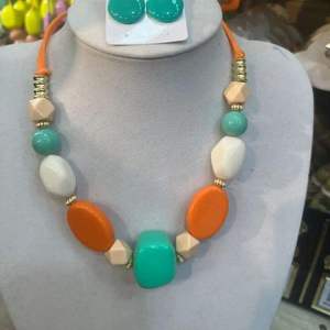 Stylish Vintage Fashion Resin Beaded <b>Necklace</b> Handmade Colorful Geometric Jewelry <b>Statement</b> Piece Unisex Party Wear Gift - Product Image 1