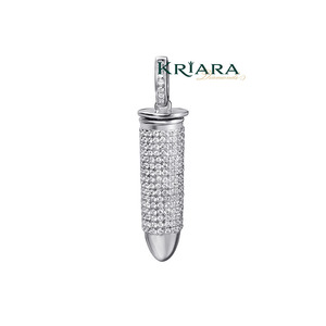 Colgante de Lujo Unisex de Plata 925 Bañado en Oro de 18K con Moissanita de Corte Brillante Redondo y Diseño de Púa Estilo Hiphop para Uso Diario - Product Image 2