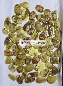 Opale verte circulaire de qualité supérieure, 100% naturelle, cabochon, pierre précieuse en vrac pour la fabrication de bijoux, opale en gros. - Product Image 2