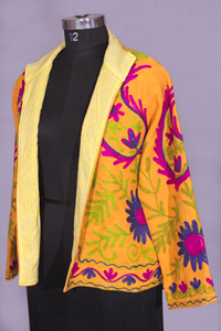 Chaqueta corta de tela TNT Suzani hecha a mano con bordado floral de estilo étnico PARA fiestas, celebraciones y bodas. - Product Image 2