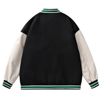 Veste universitaire unisexe en toile marron et blanche, col montant, fermeture à boutons recouverts, coupe régulière, coupe-vent, hiver, couleur unie