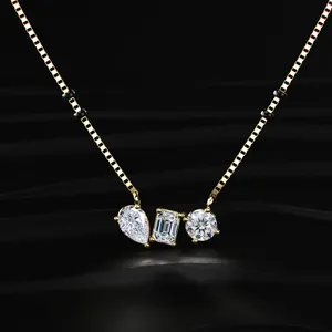 Pendentif Mangalsutra en trois formes mélangées, diamant CVD cultivé en laboratoire, couleur D-E, clarté VVS-VS, certifié IGI, pour fiançailles et mariage - Product Image 1