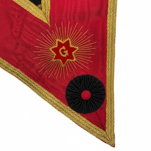 Collier de grade de Grand Officier Actif du Rite Français, degrés supérieurs, avec franges dorées et motif maçonnique brodé, Régalia Cérémoniel - Product Image 3