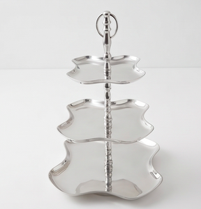 Classic <b>3</b> <b>Tier</b> Silver Plated Cupcake Holder Unique Round Resin <b>Cake</b> <b>Stand</b> For Weddings Events Elegant Tableware Stylish Design - Product Image 1