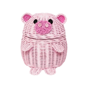 Handwoven Pig Shape Toy <b>Storage</b> <b>Basket</b> Rattan Nursery Room Furniture Kids Room <b>Storage</b> Solution For Daily Use Wholesale - Product Image 1